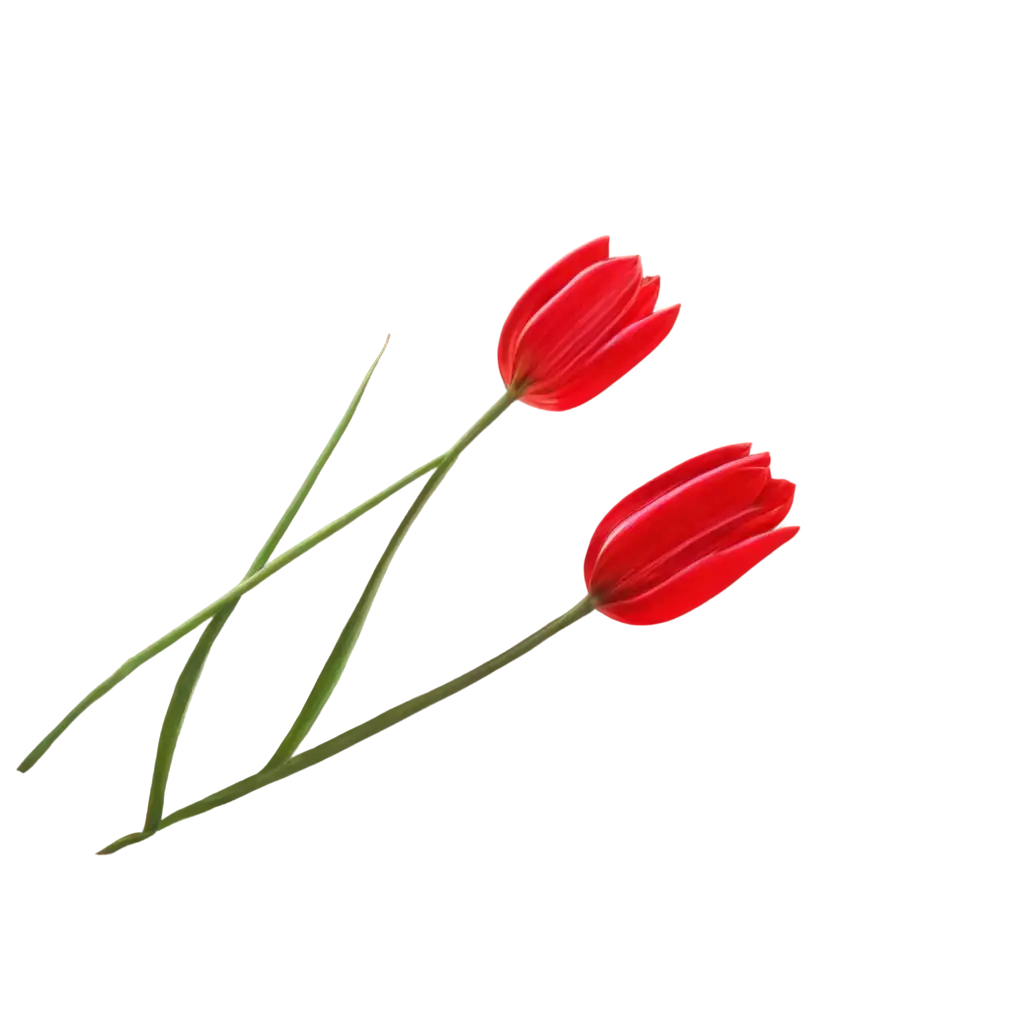 Red-Tulip-in-Anime-Style-PNG-HighQuality-Transparent-Image-for-Versatile-Use