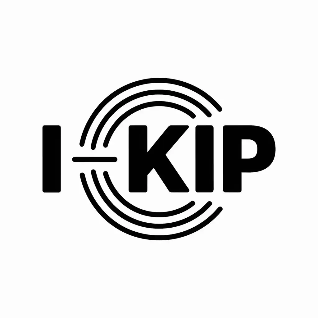 a vector logo design,with the text "i-kip", main symbol:sinus,Moderate,be used in Technology industry,clear background