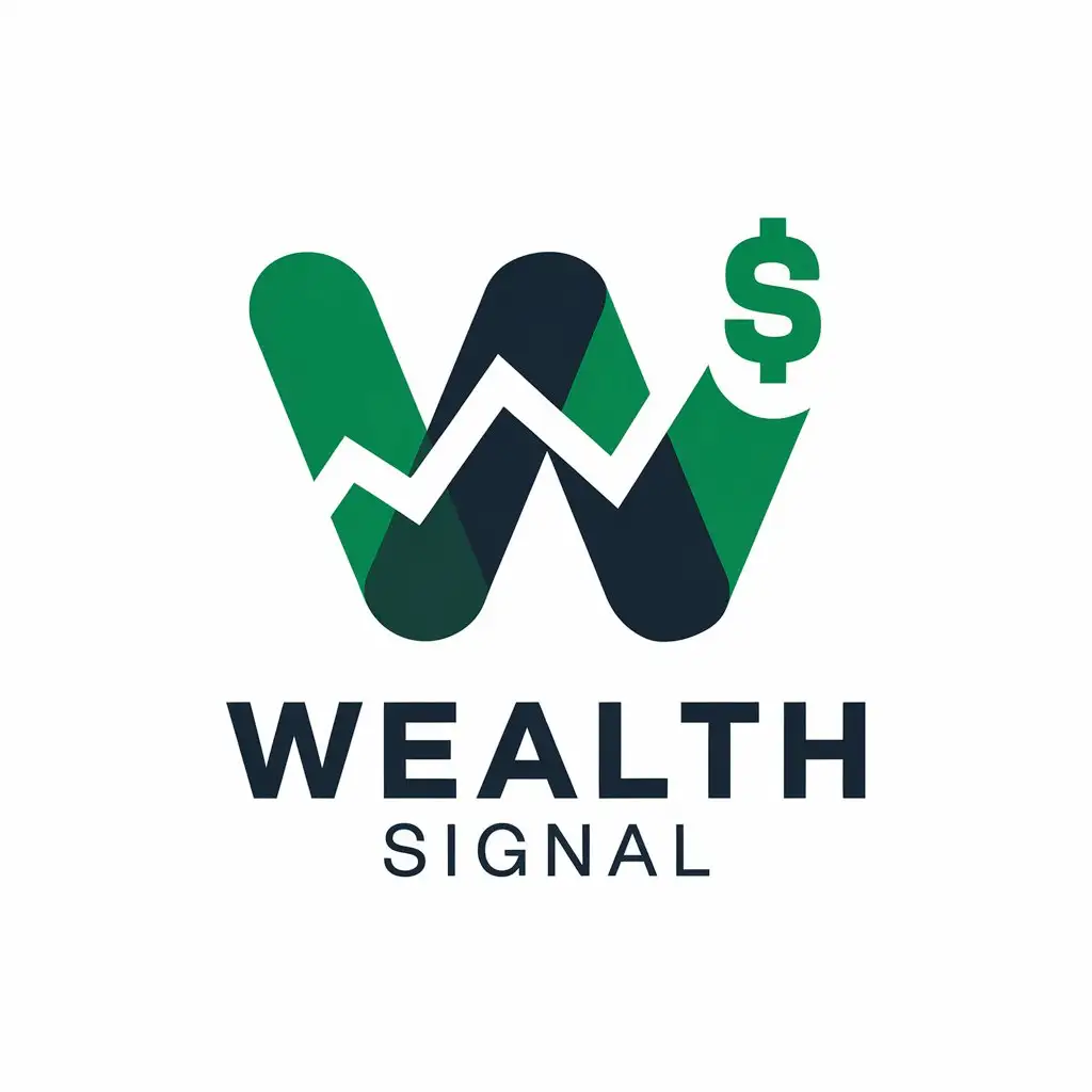 LOGO Design for Wealth Signal WShaped Stock Graph and Dollar Symbol in Finance Industry Theme