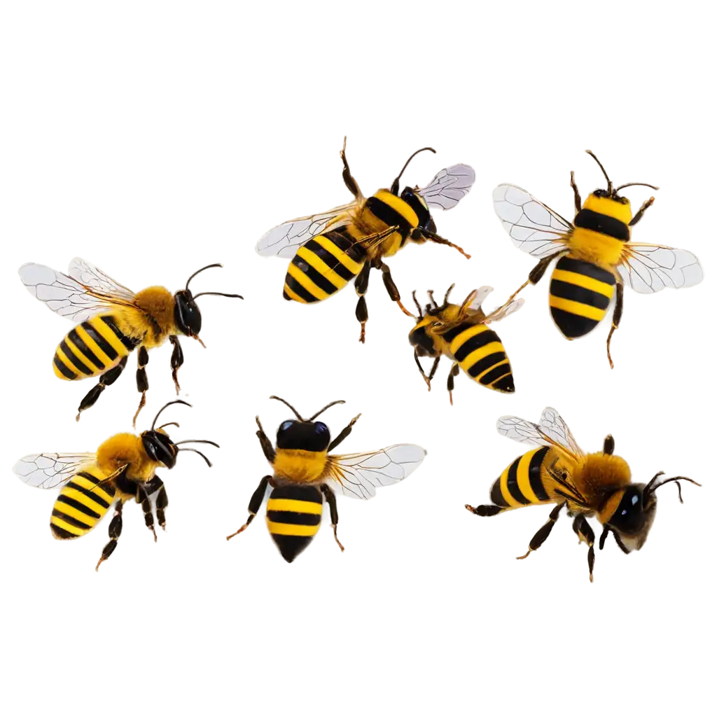 PNG-Image-of-Queen-Bee-and-Servant-Bees-AI-Art-Prompt