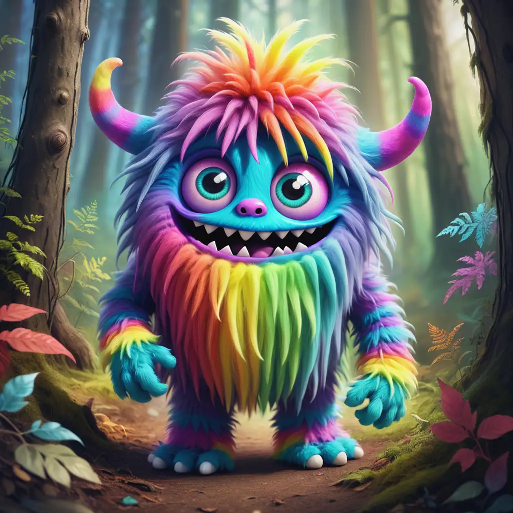 Rainbow Monster Explores Magical Forest Adventures