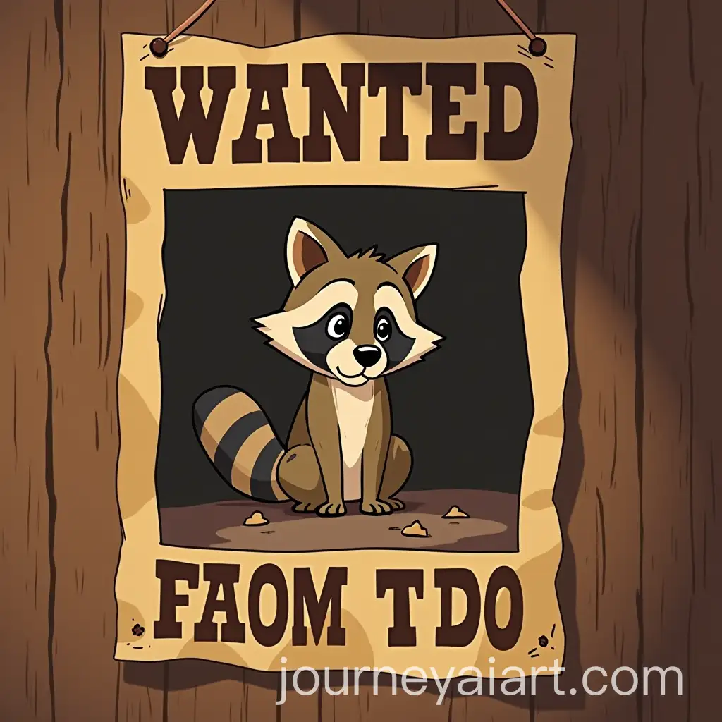 Western-Style-Wanted-Poster-Featuring-a-Raccoon-Dog-in-Disney-Animation-Style