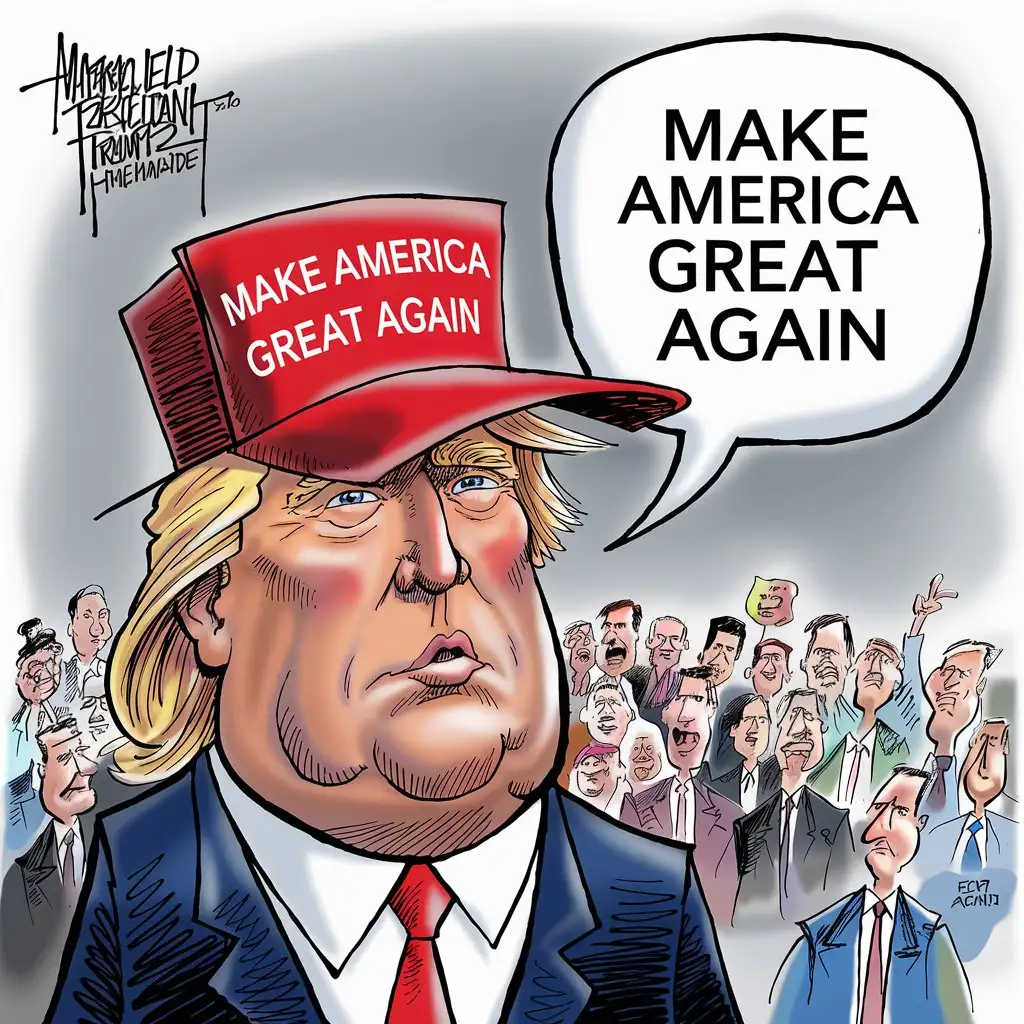 a cartoon of president trump