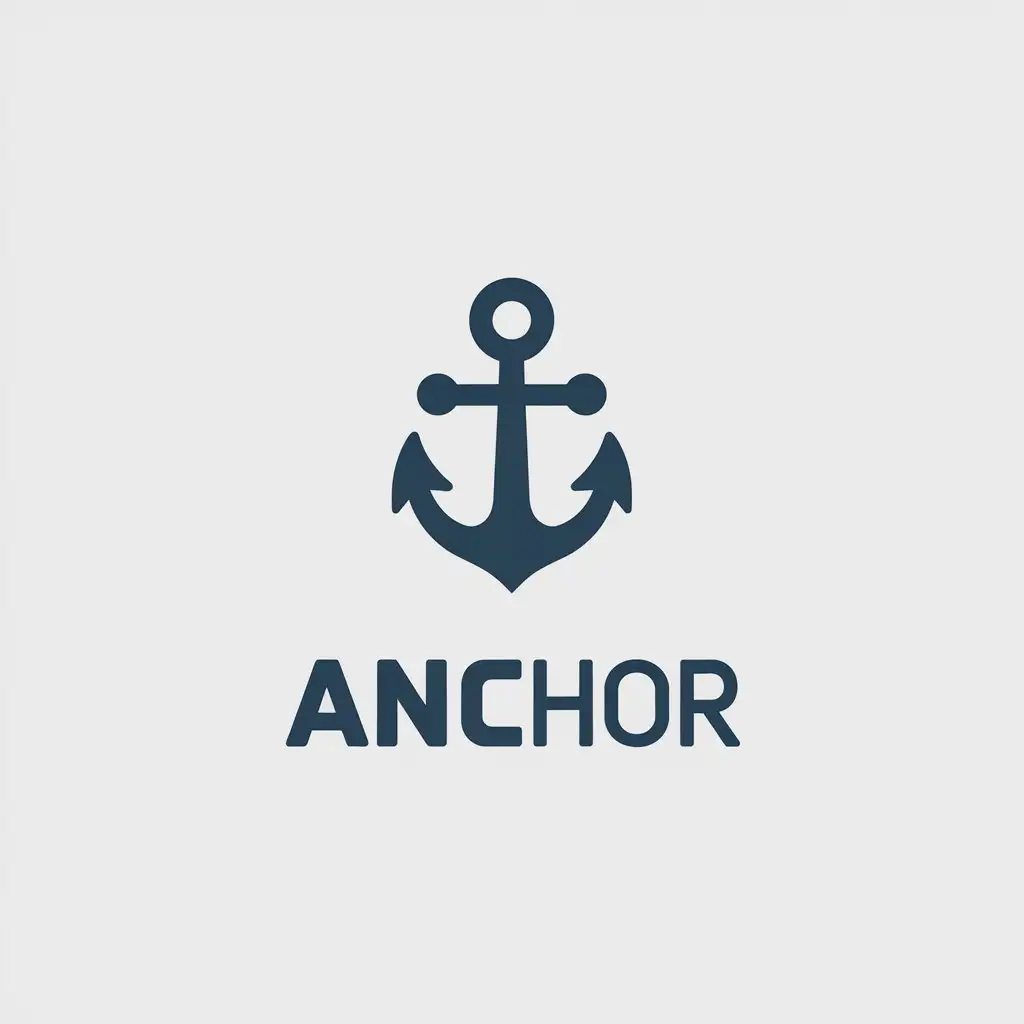 a vector logo design,with the text "Anchor", main symbol:Anchor,Minimalistic,be used in Internet industry,clear background