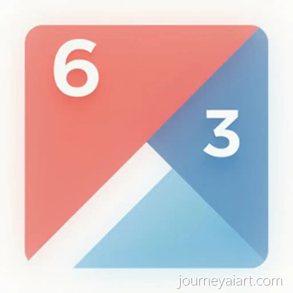 Minimalist-Square-LogoRed-Blue-Minimalist-Logo-with-Diagonal-Arrow-and-Numbers-6-and-3