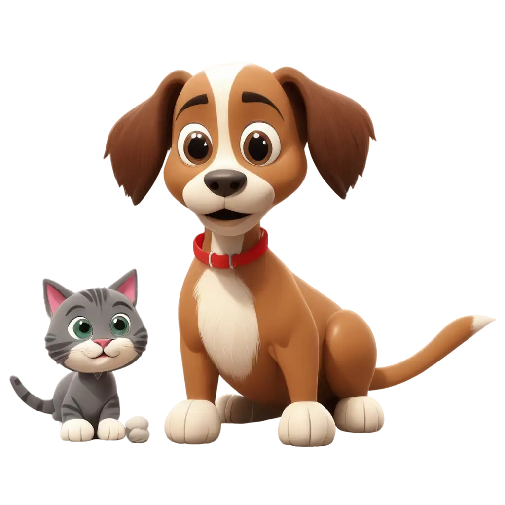 Cartoon-Dog-and-Cat-at-Vet-Clinic-PNG-Image-for-Presentation-No-Background