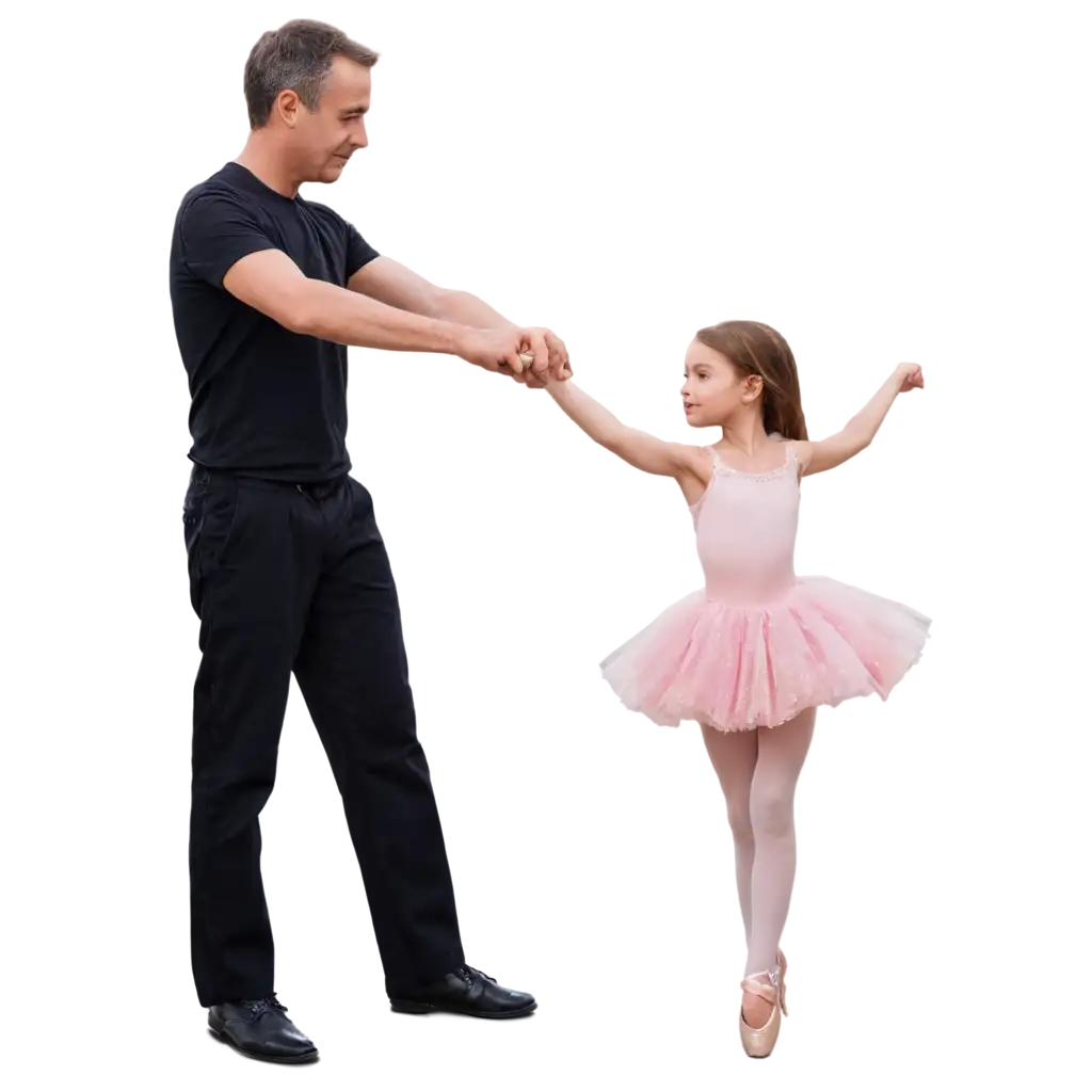 Father-Dancing-with-Daughter-Ballerina-Heartwarming-PNG-Image-Captures-Family-Joy