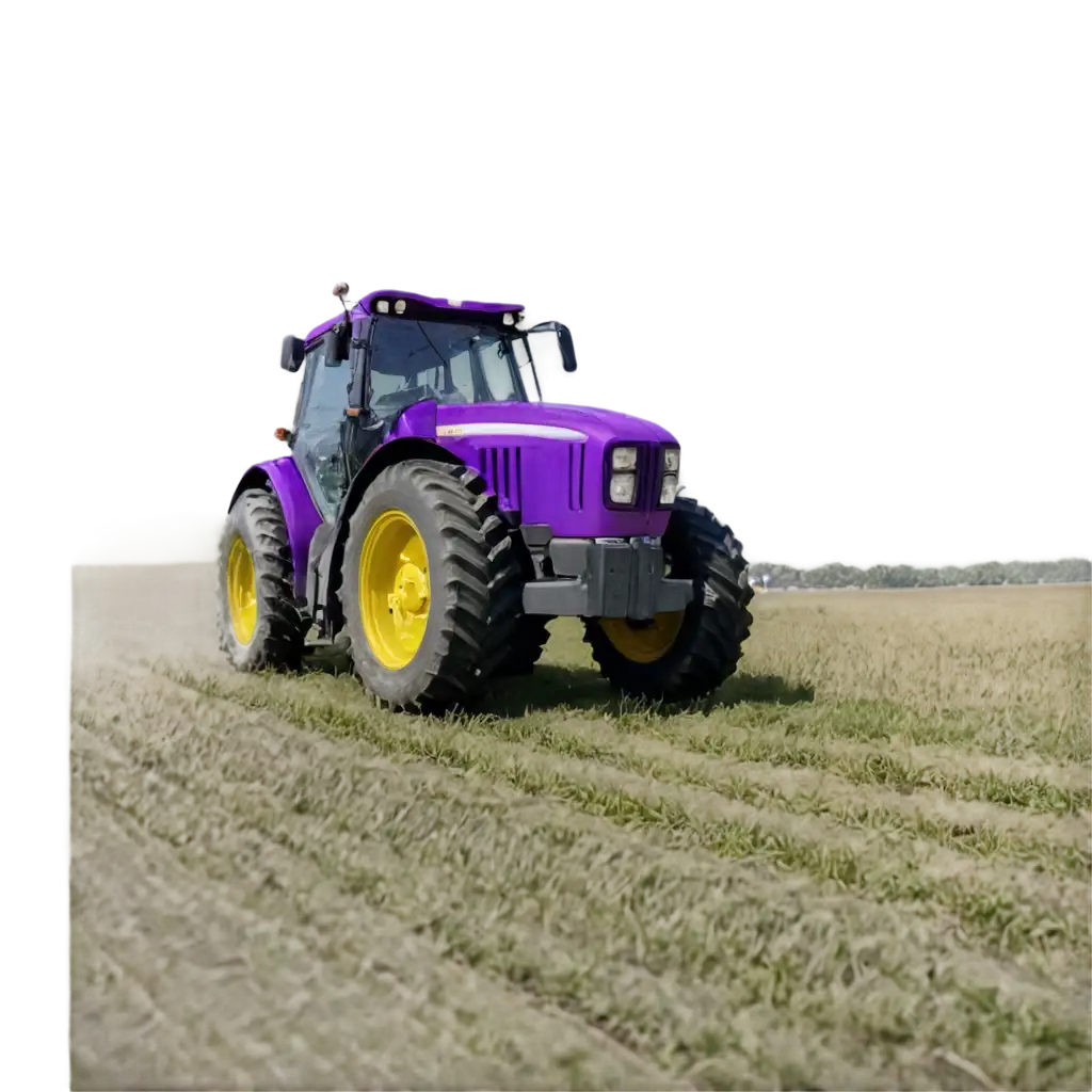 HighQuality-PNG-Image-of-a-Purple-Tractor-Pulling-an-Implement