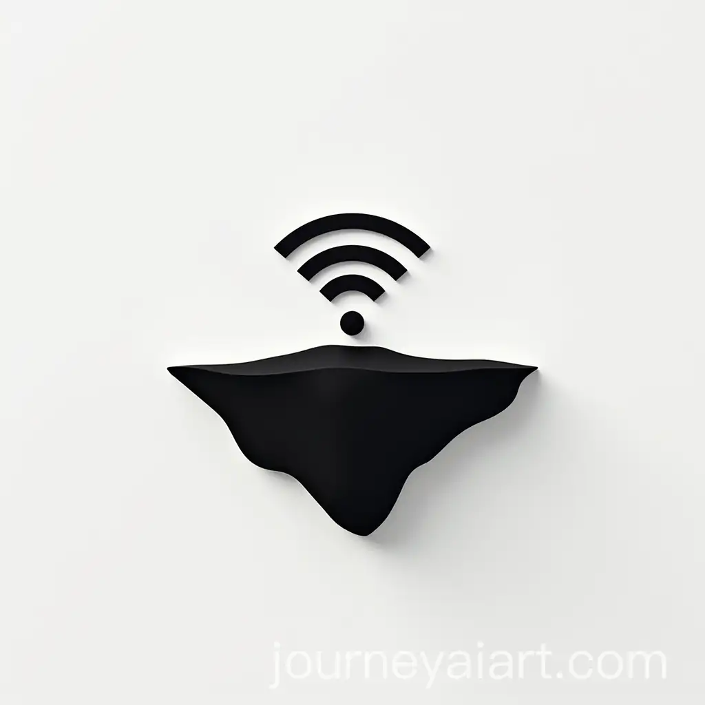 Minimalist-Black-and-White-Island-with-WiFi-Symbol