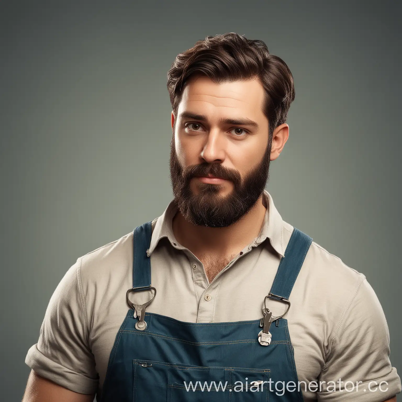 Handsome-Bearded-Repairman-in-Action-at-Work