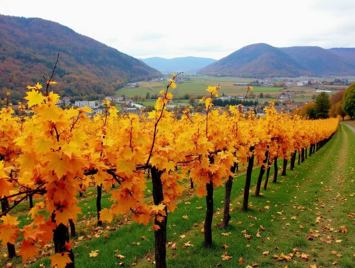 Colorful-Grapevines-in-Autumn-Landscape-Weiszligenkirchen-Wachau