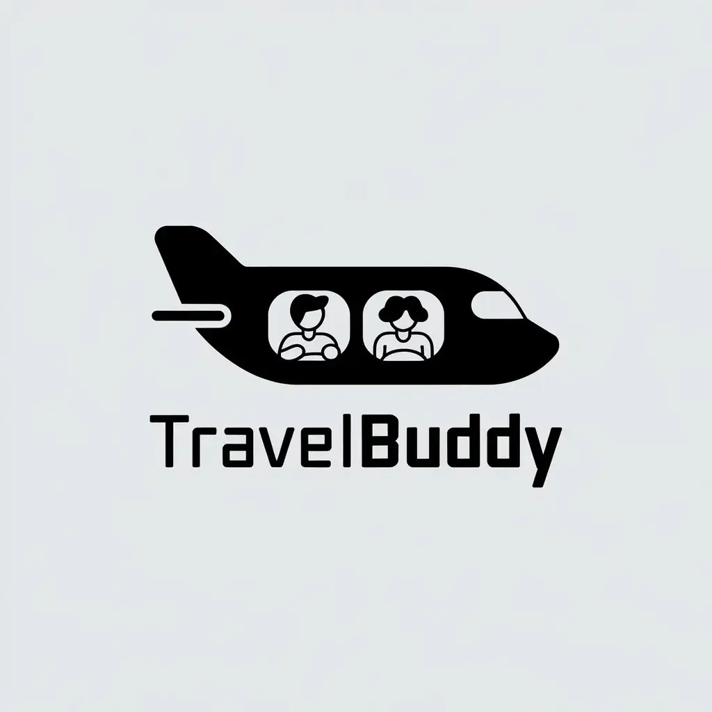 LOGO Design for TravelBuddy Minimalistic Plane Friends with Clear Background for Travel Industry