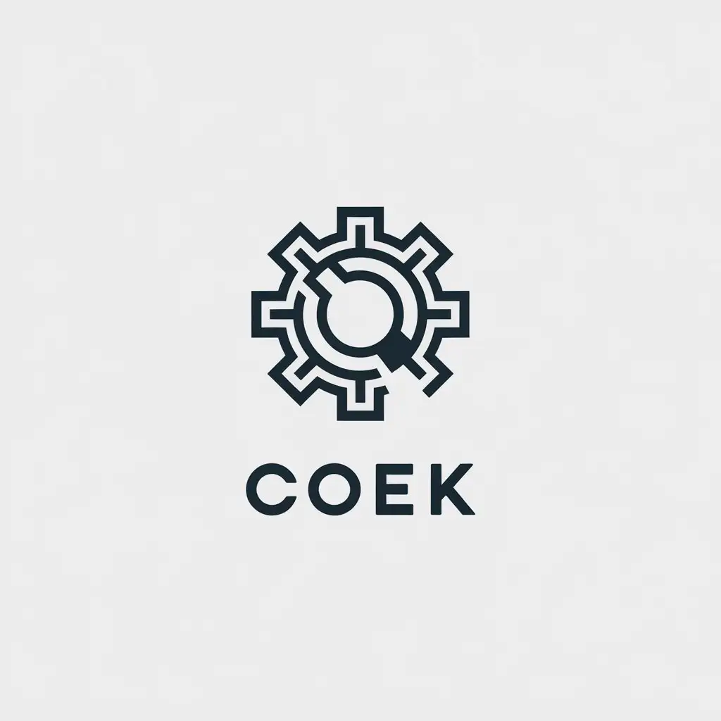 LOGO Design for Coek Minimalistic Gear Symbol with Vector Style and Clear Background