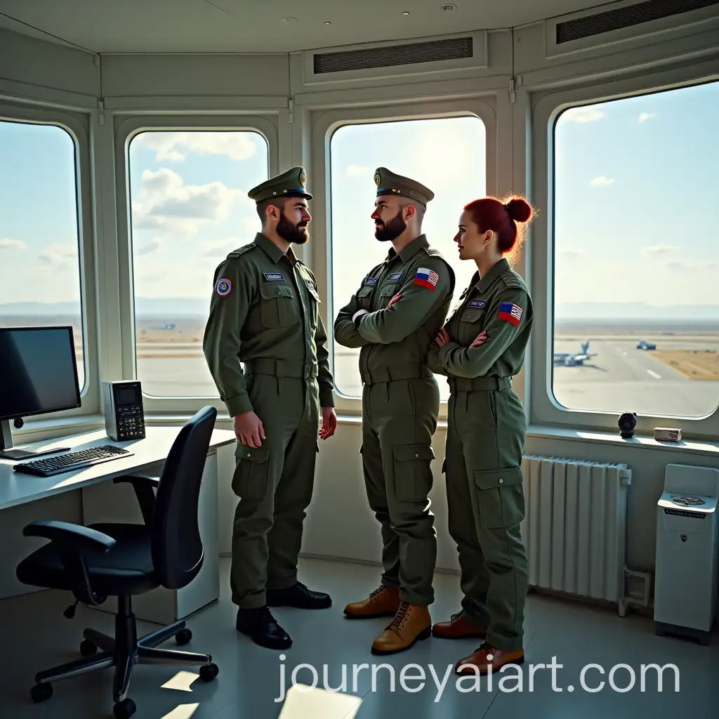 Russian-Military-Pilots-in-Modern-Flight-Control-Tower-with-Aircraft-Hangars-and-Desert-View