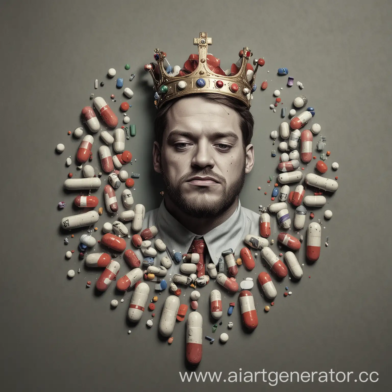 Monarch-Surrounded-by-Colorful-Pills