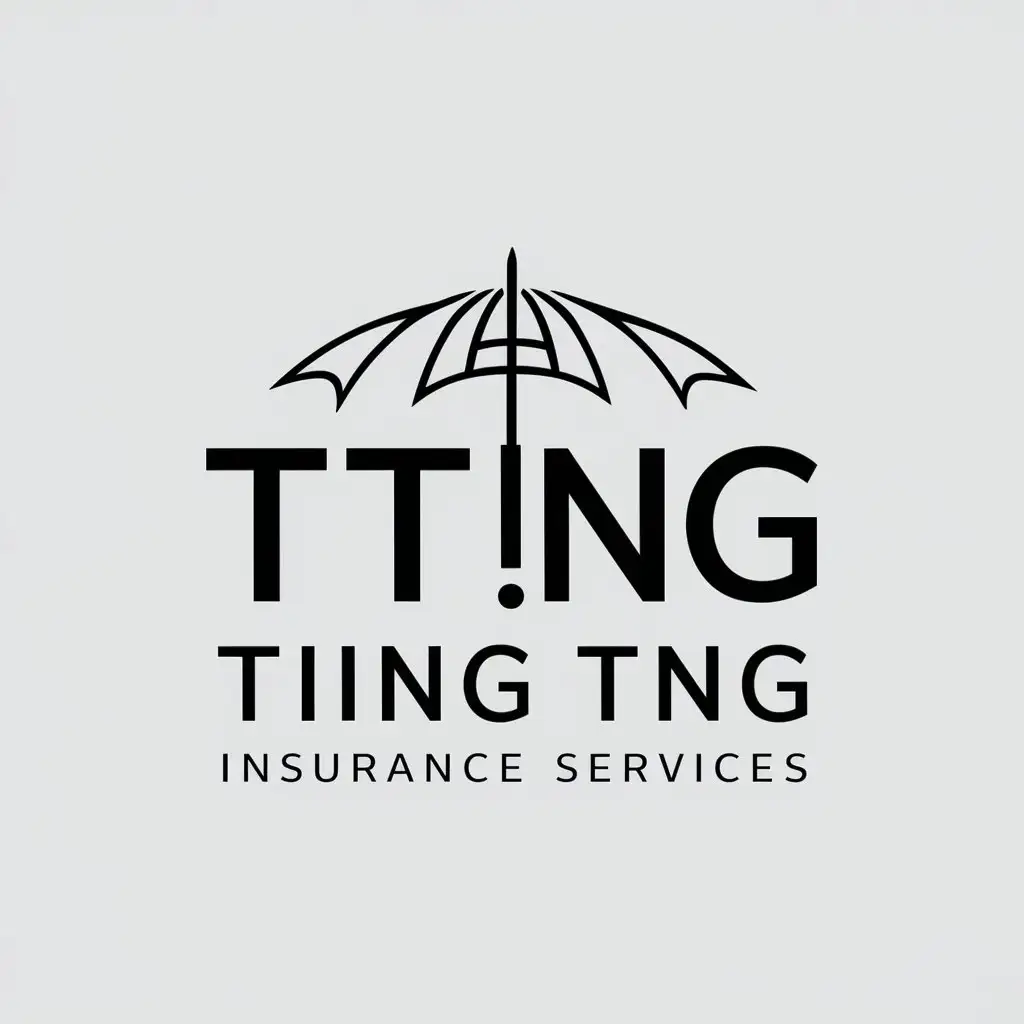 a vector logo design,with the text "Tting Tng insurance services", main symbol:TING,Minimalistic,be used in insurance industry,clear background