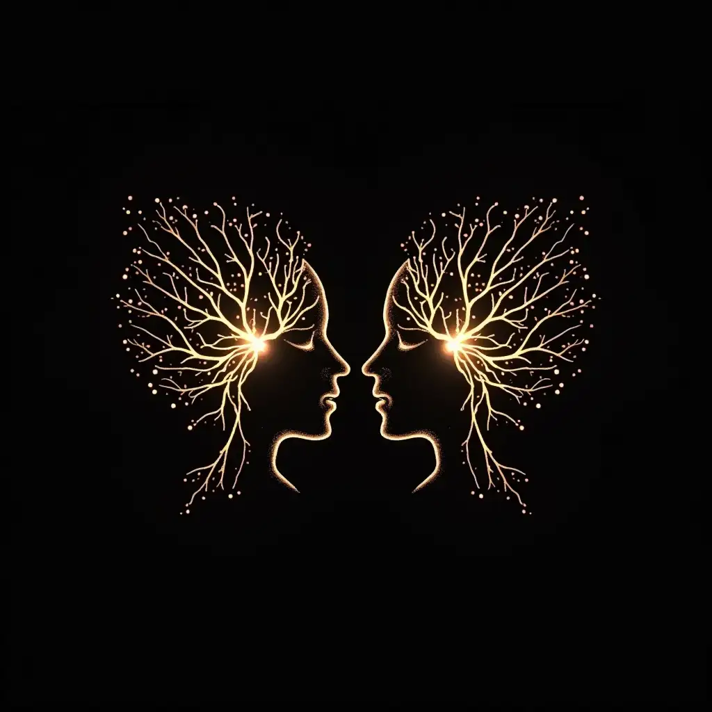 NervousNervous-systems-synchronizing-Systems-Synchronizing-in-Gold-and-White-on-Black-Background