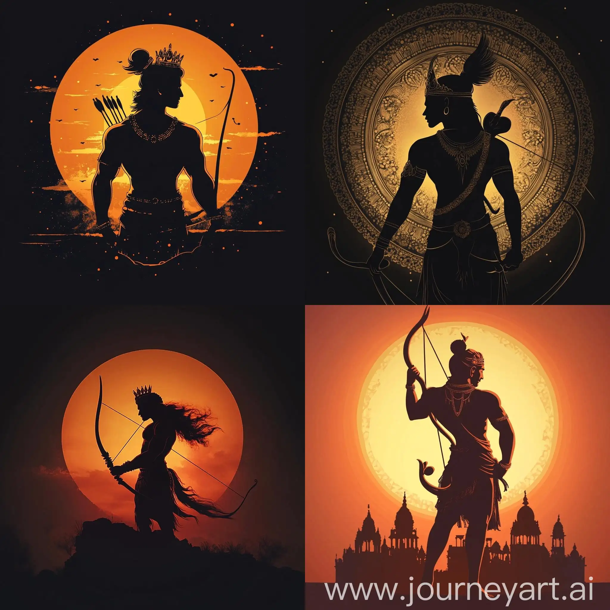 Silhouette-of-Lord-Ram-with-Glowing-Divine-Bow-and-Kingdom-Background