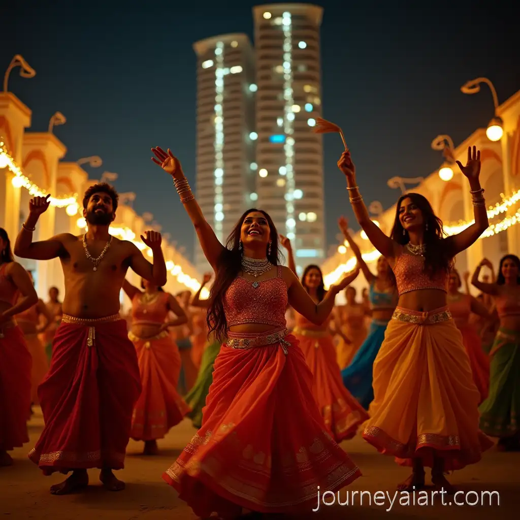 FestiveNavratri-celebration-dance-Night-Garba-and-Dandiya-Celebration-with-Traditional-Navratri-Attire