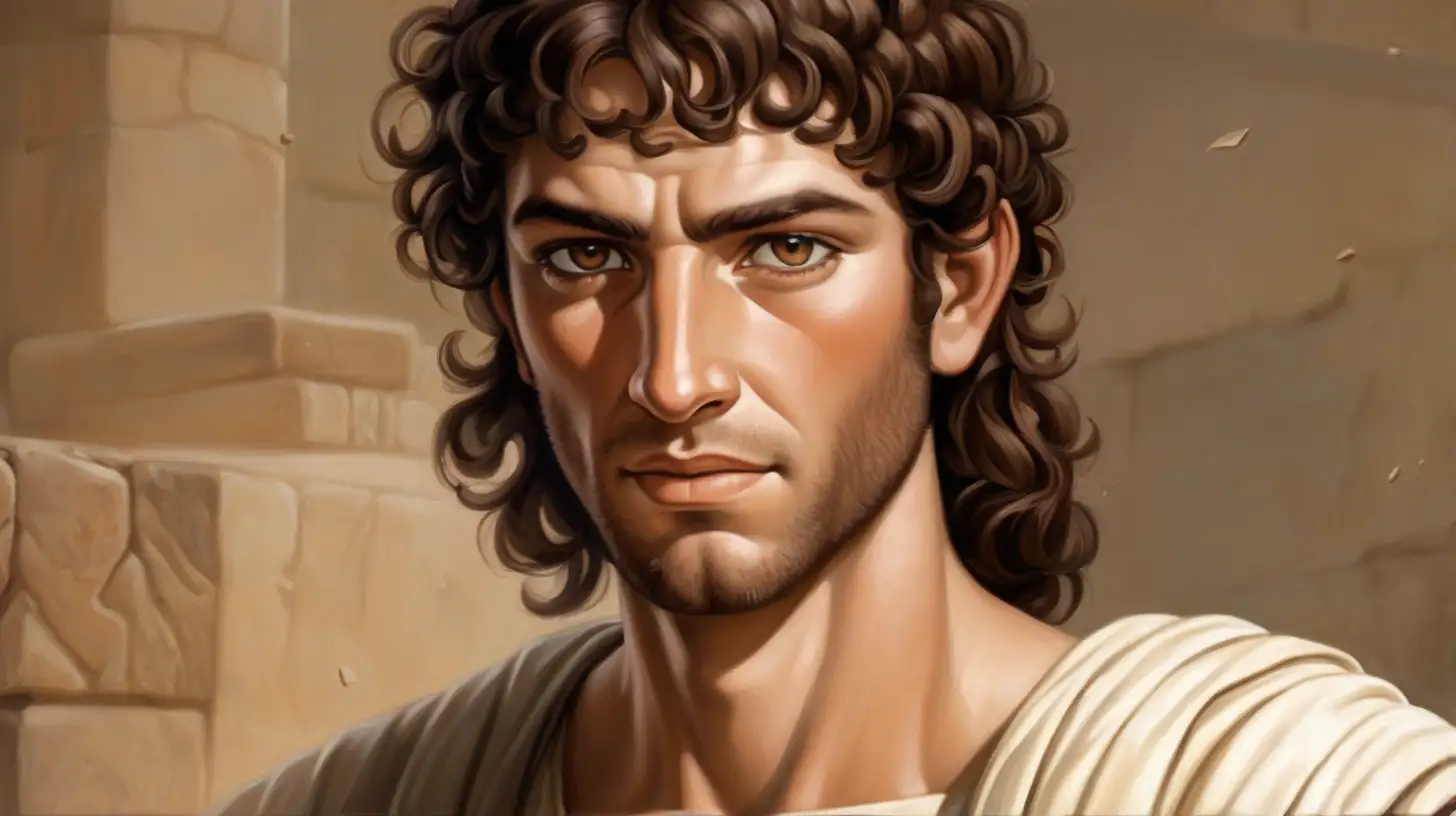 Biblical Era Hebrew Man with Brown Hair and CleanShaven