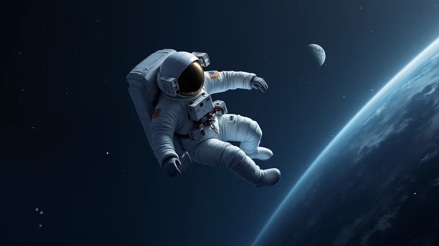 astronaut floating in space