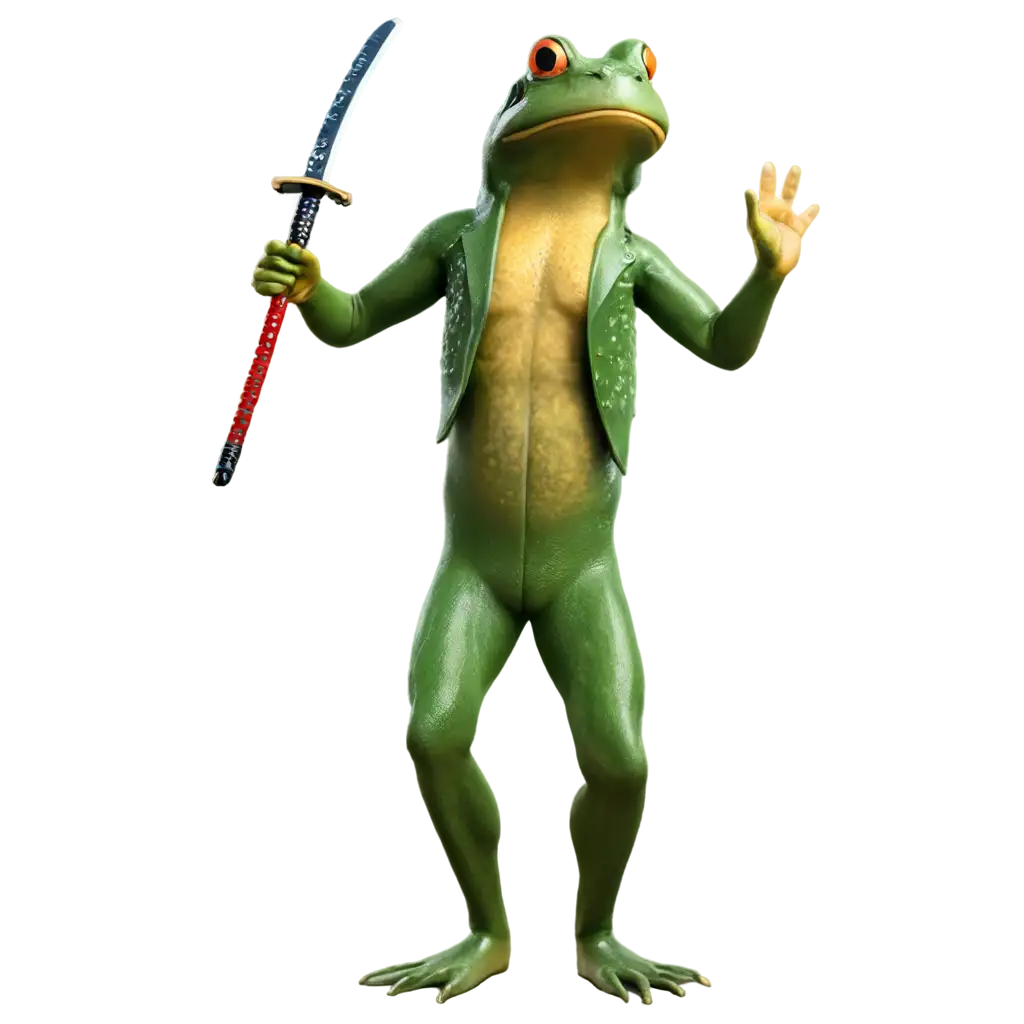 Fierce-Frog-Dancing-with-a-Japanese-Katana-in-Hand-PNG-Image-for-Dynamic-Visual-Content