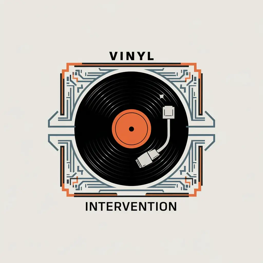 LOGO Design for Vinyl Intervention Vector Logo with Vinyl Record Symbol for Internet Industry