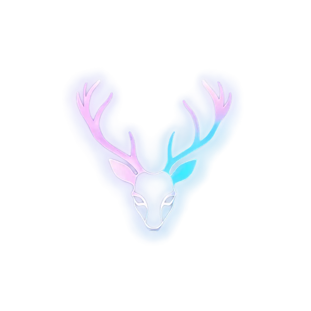 Elegant-Glowing-Deer-Silhouette-Logo-in-PNG-Format-Enchanted-Forest-Theme-with-Neon-Gradients