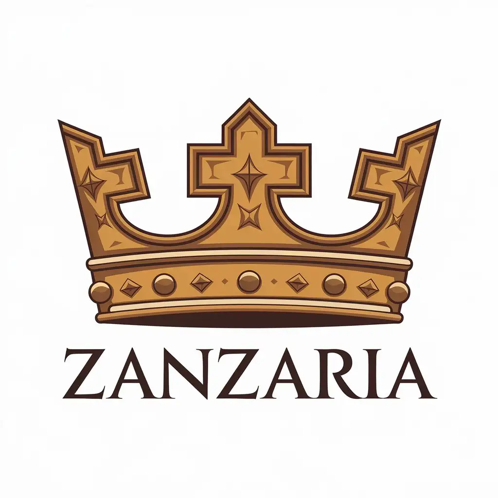 LOGO Design For Zanzaria Medieval Gold Crown on a Clear Background