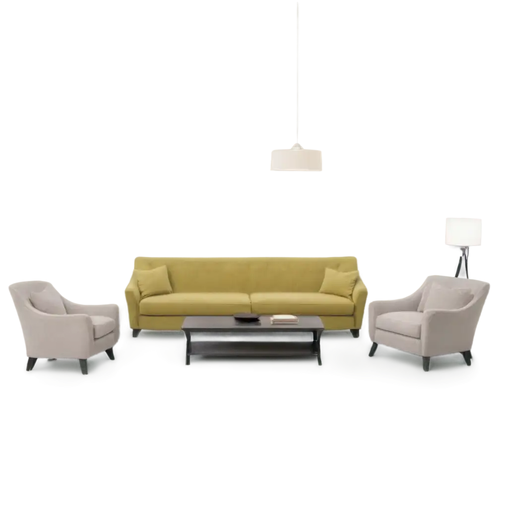 living room with sofas and lamps