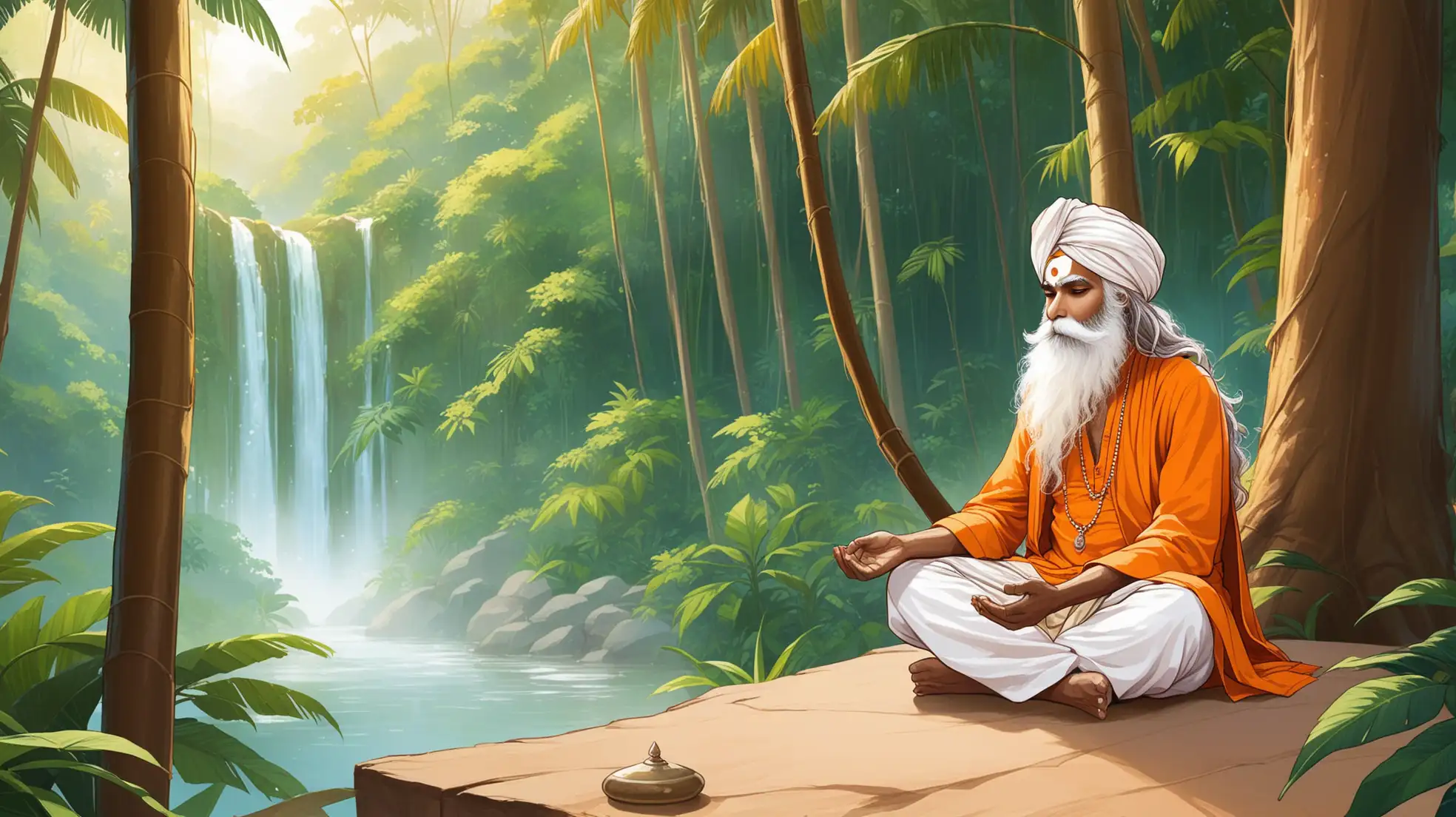 Yogi-Sadhguru-Meditating-in-Jungle-Ashram-India