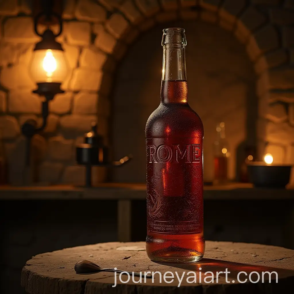 Bottle-of-Rum-in-a-Tavern-with-Machines-Manufacturing-Rum