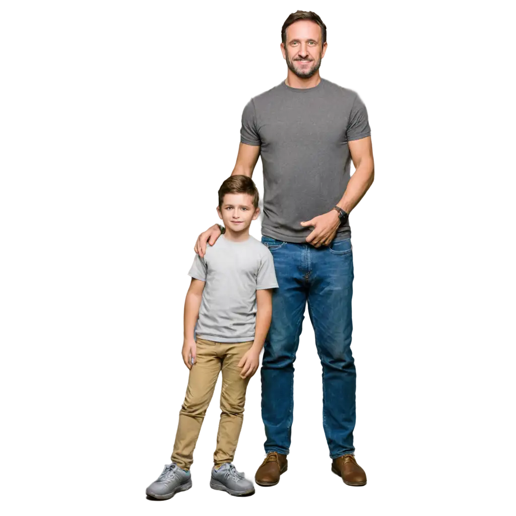 Muscular Dad with Teen son