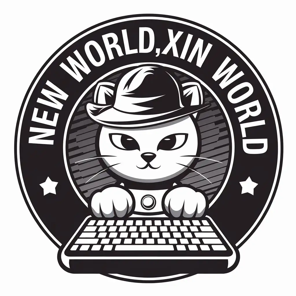 LOGO Design for New World Kitty Robot and Keyboard with Moderate Style for Internet Industry