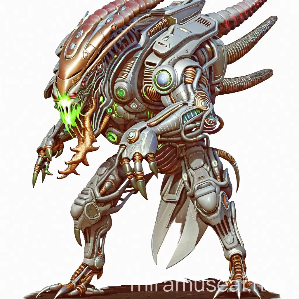 Futuristic Alien Cyborg Monster in SciFi Landscape