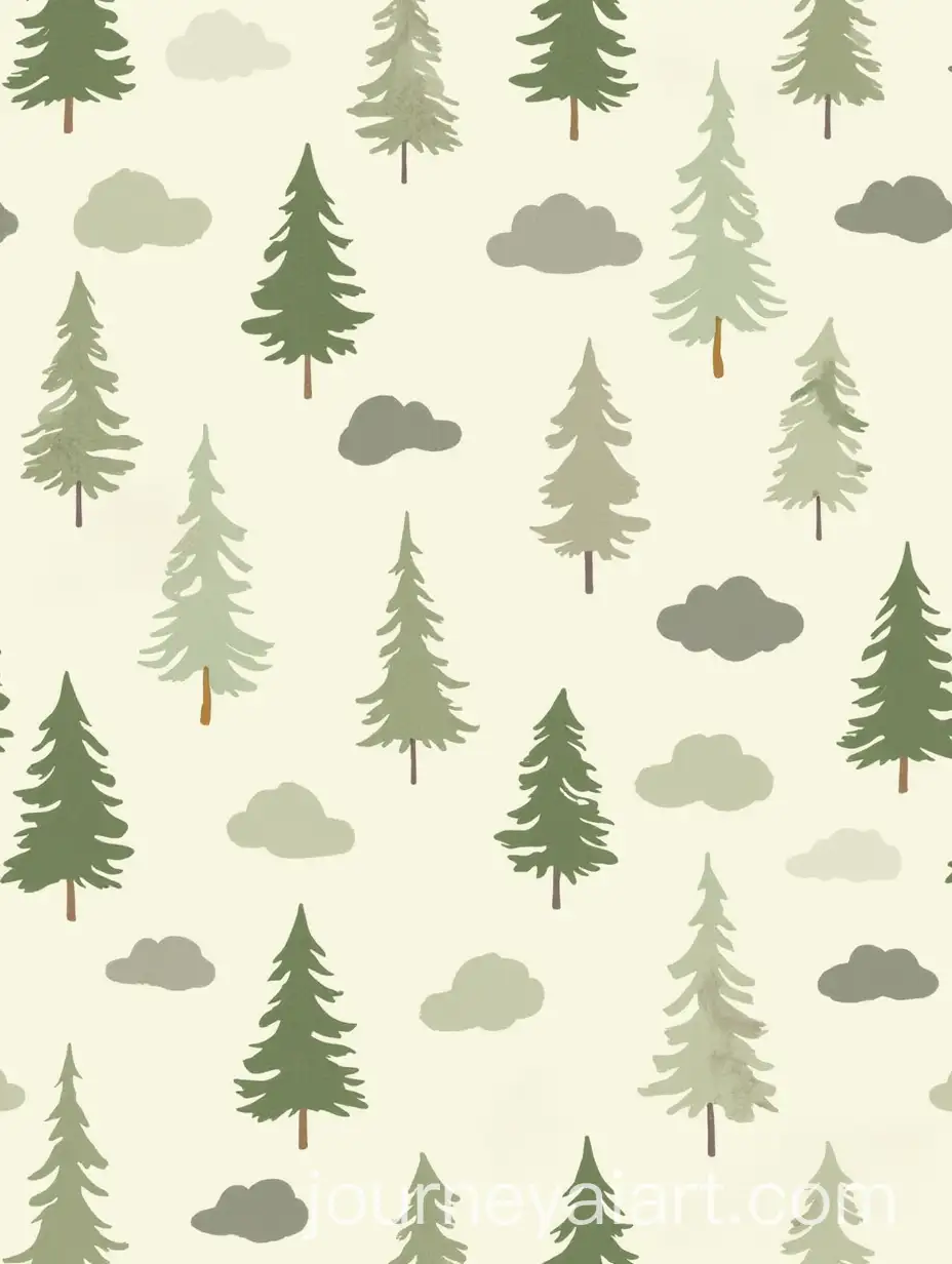 Stylized-Trees-and-Clouds-Seamless-Pattern-with-Muted-Olive-Green-and-Grey-Tones