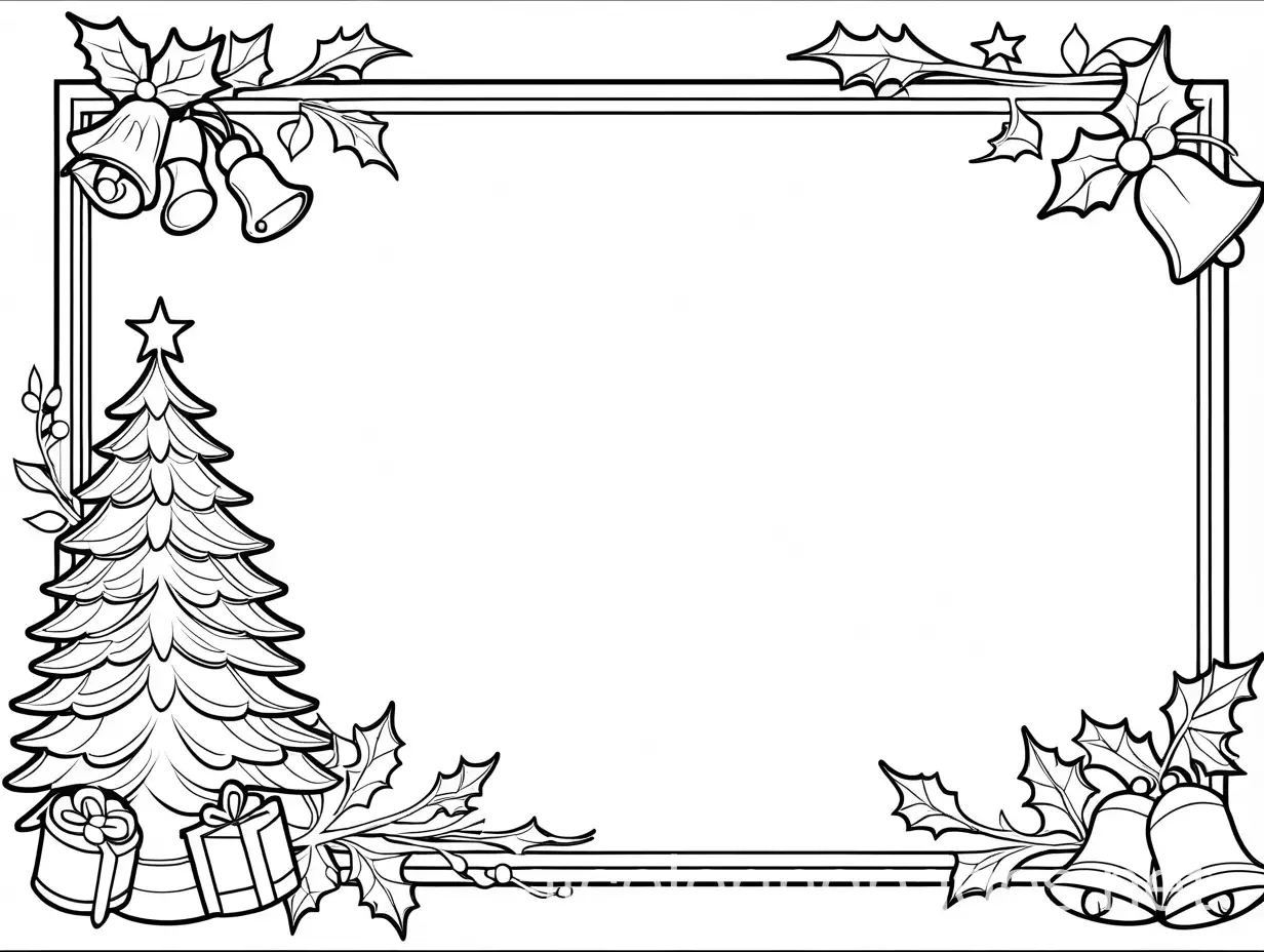 Kawaii-Christmas-Frame-for-Kids-Coloring-Activity