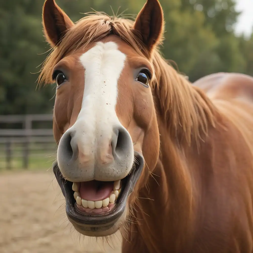 Happy-Horse-with-a-Big-Smile-in-a-Peaceful-Pasture