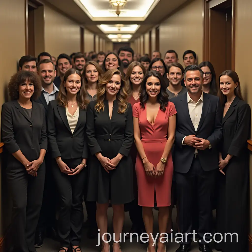 Group-Photo-of-45-People-in-Formal-Attire-in-a-Hallway