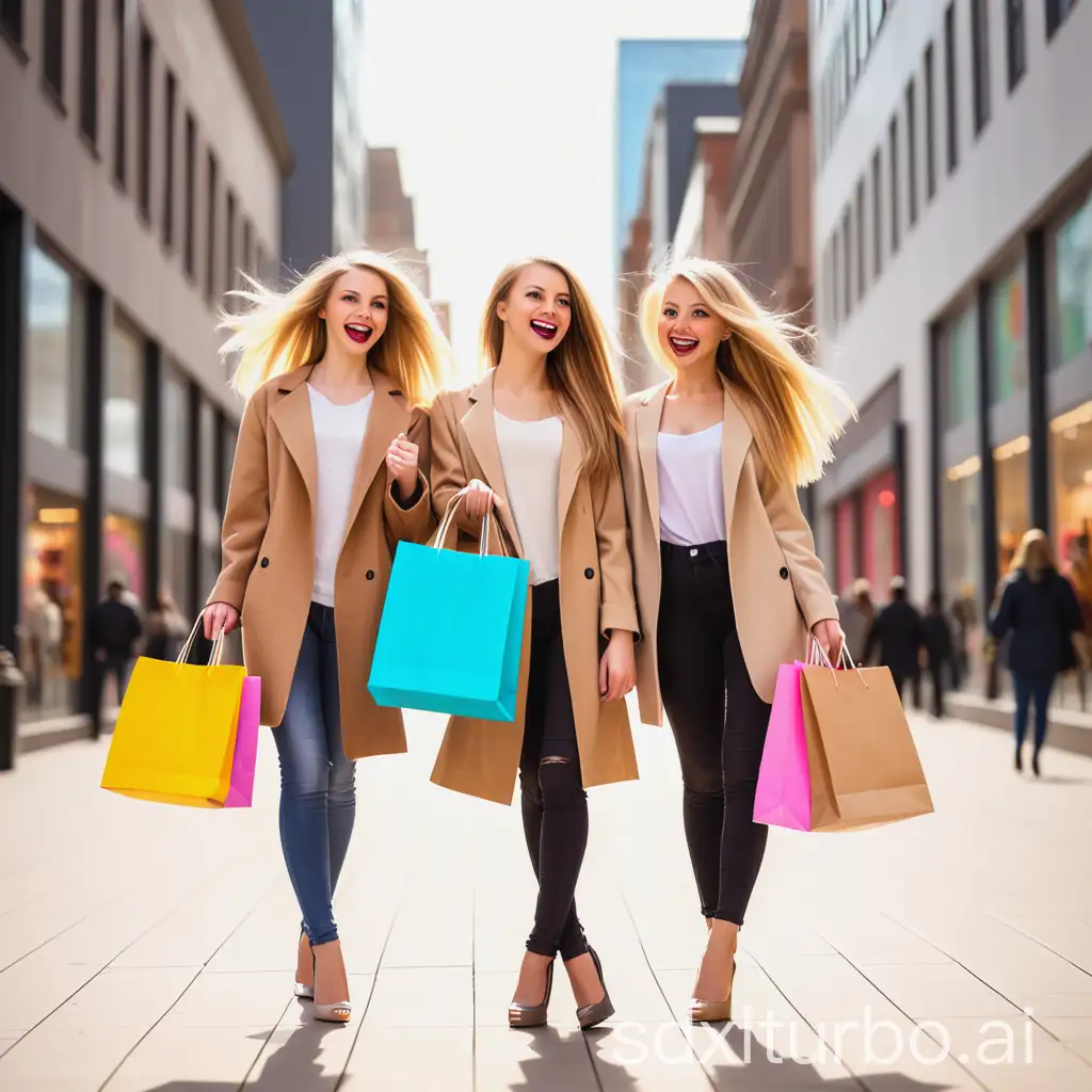 Best-Friends-Shopping-in-the-Big-City-with-Blonde-and-Brown-Hair