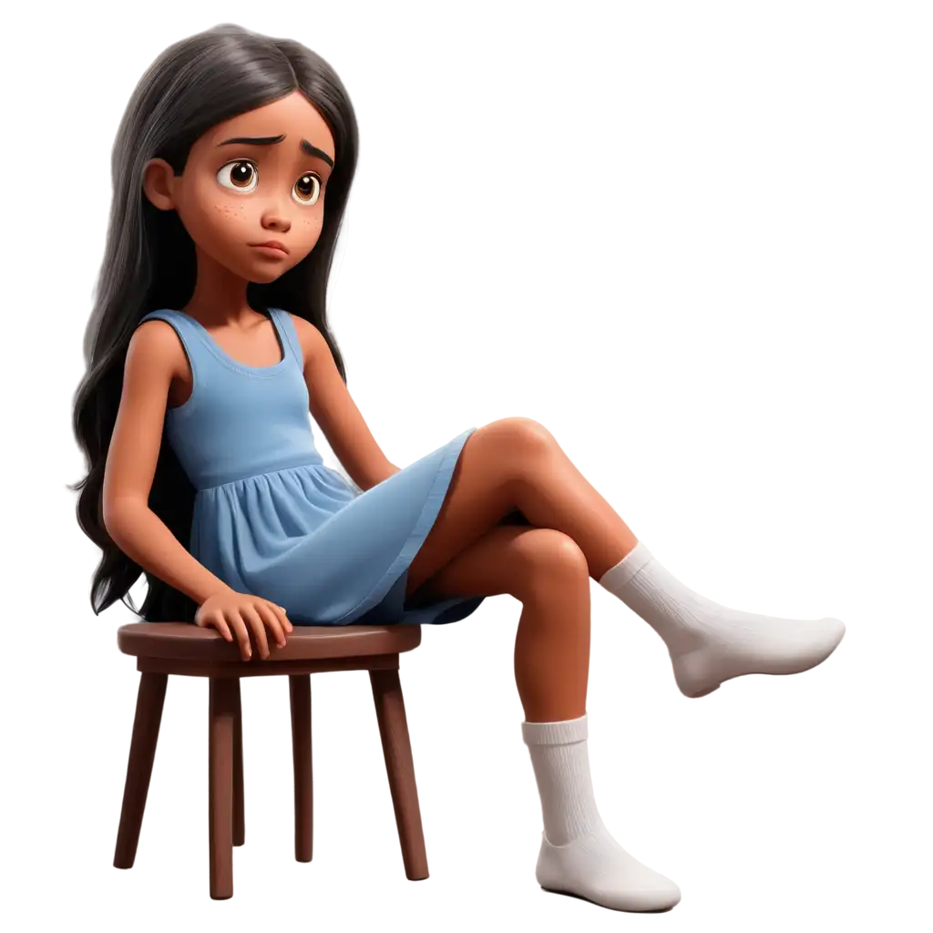 Sad-10YearOld-Girl-Cartoon-PNG-Brown-Skin-Black-Hair-Crying