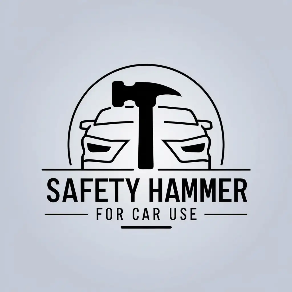 a vector logo design,with the text "safety hammer for car use", main symbol:auto hammer for car use,Moderate,clear background