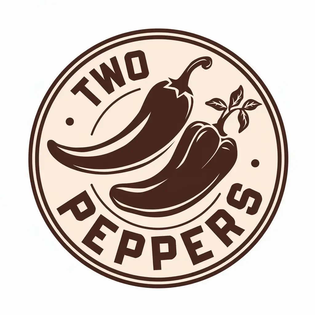 LOGO Design for TWO PEPPERS Vibrant Chili and Bell Pepper Theme for Retail Industry