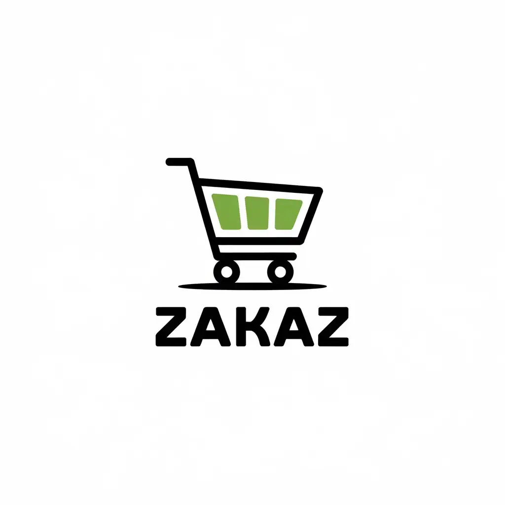 LOGO Design for Zakaz Minimalist Grocery Shopping Cart Theme for Retail Industry