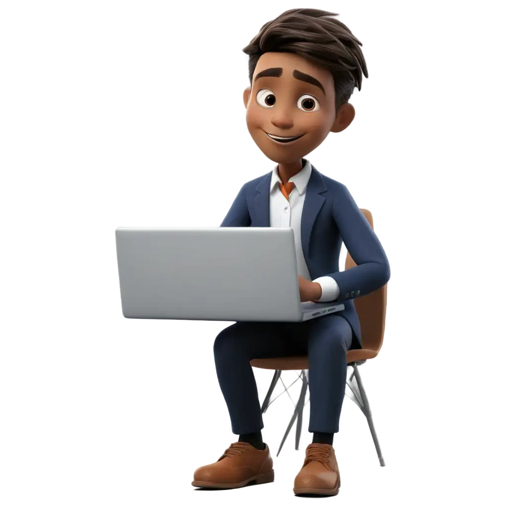 Animated-PNG-Image-of-a-Boy-Employee-Sitting-at-Desk-with-Laptop