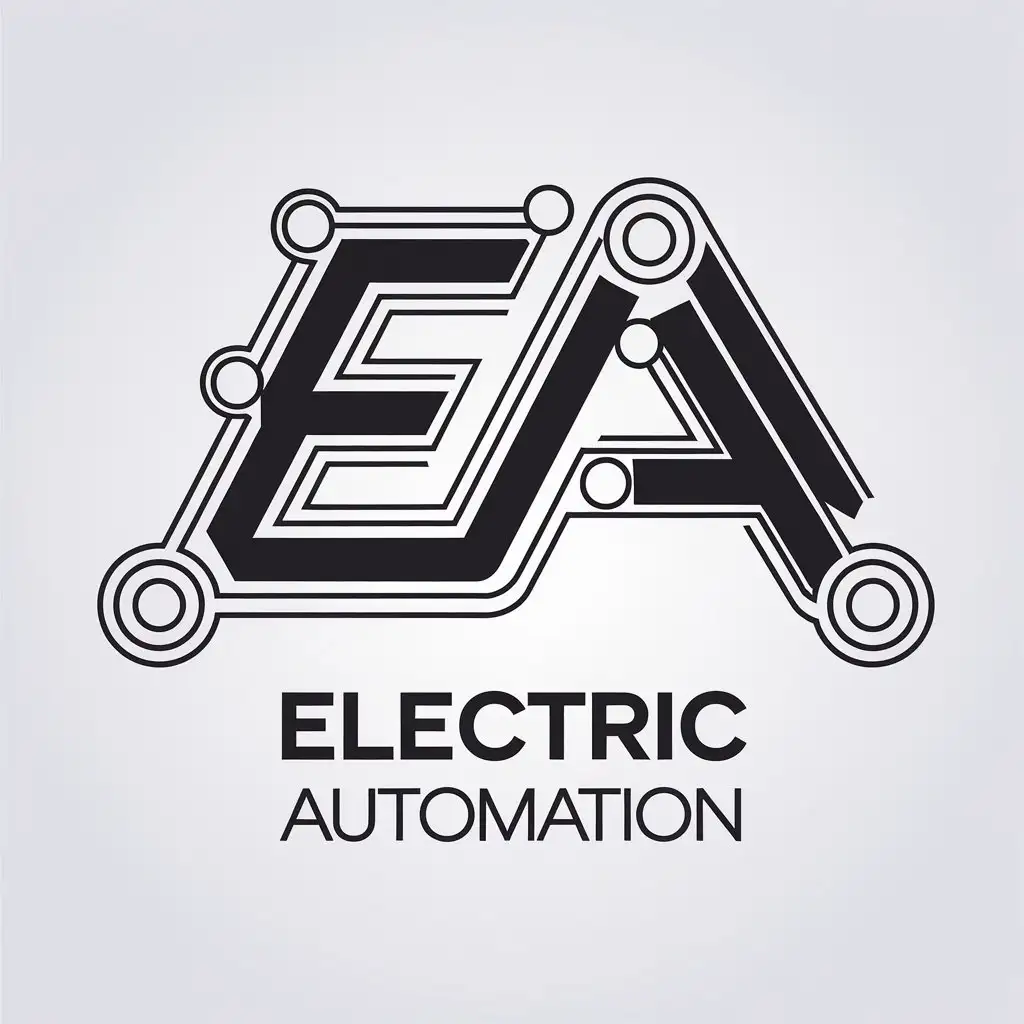 a vector logo design,with the text "Electric Automation", main symbol:EA,Minimalistic,be used in Automotive industry,clear background