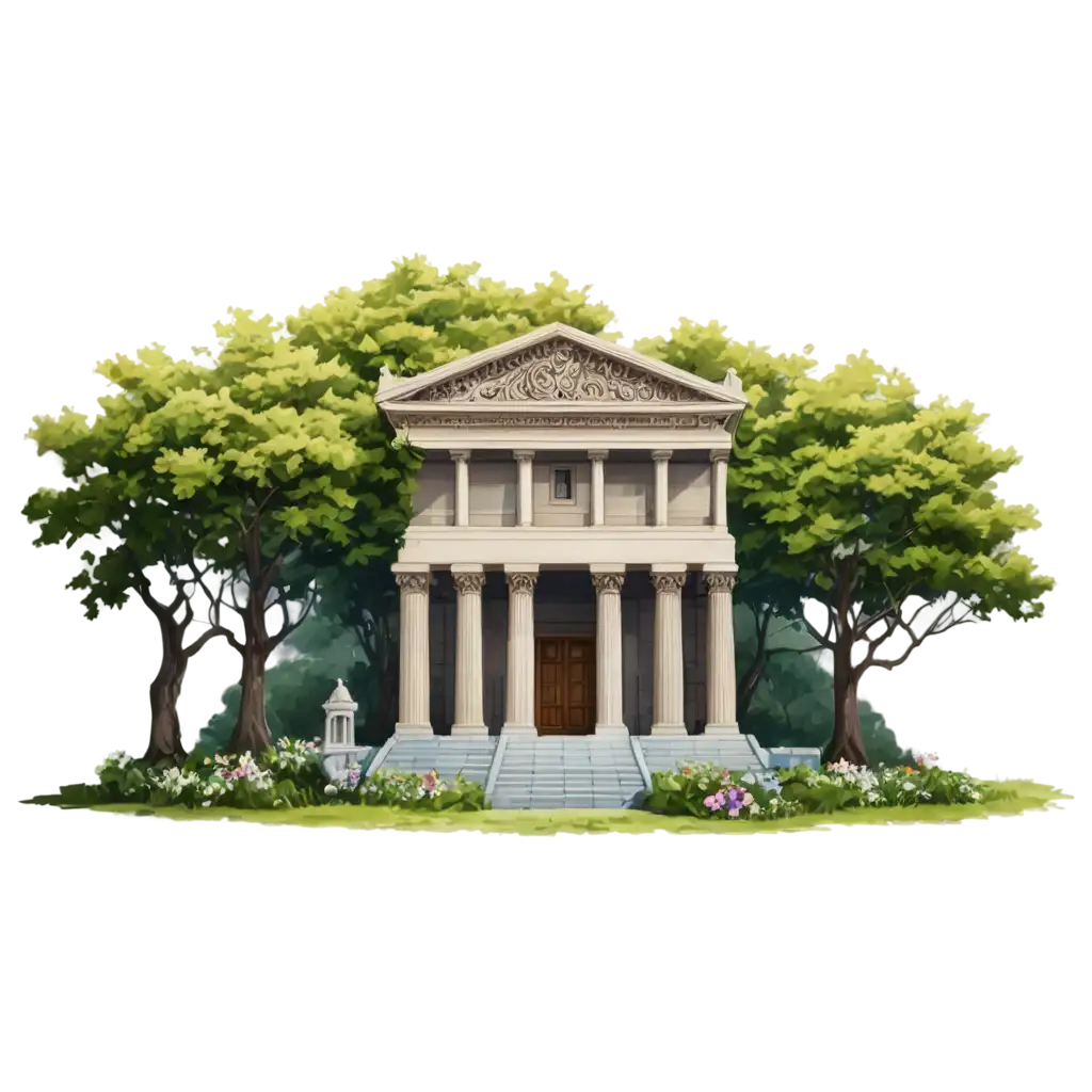 Greek-Temple-for-Gaea-Goddess-of-Earth-in-Digital-Art-PNG-Format