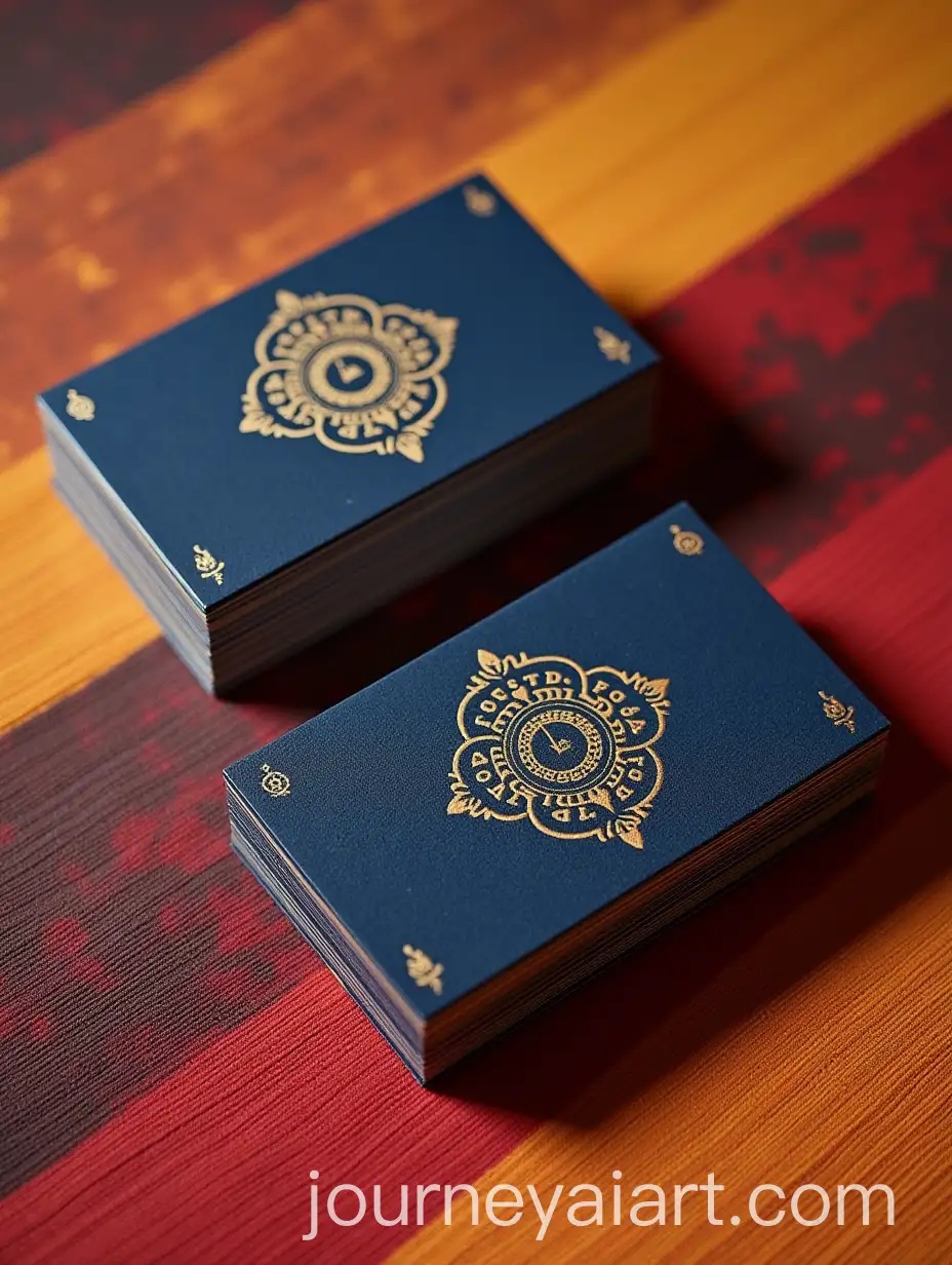 Luxurious-Textiles-Company-Business-Card-Design-in-Navy-Blue-and-Red