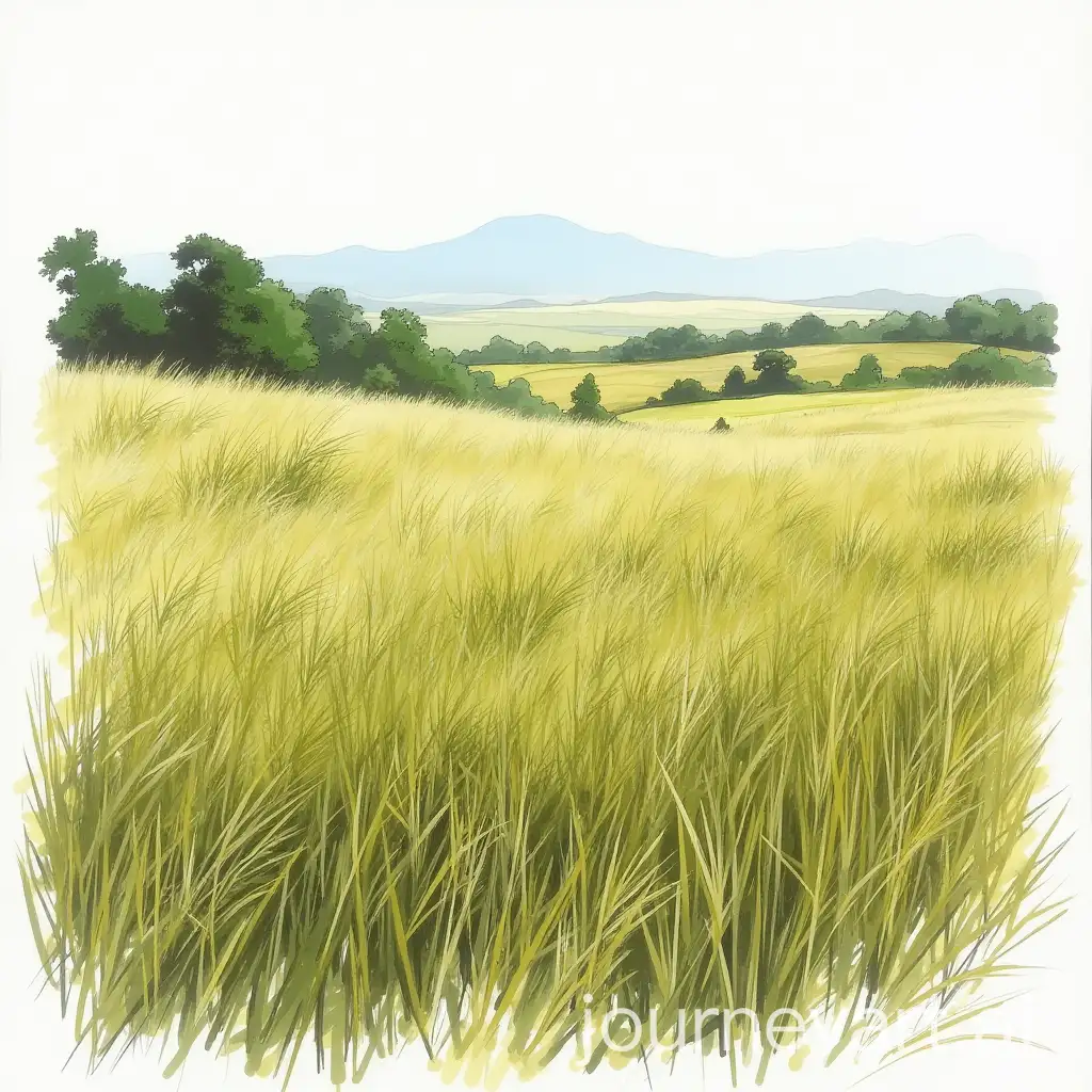 Highland-Landscape-with-Kikuyu-Grass-in-a-Sketch-Style