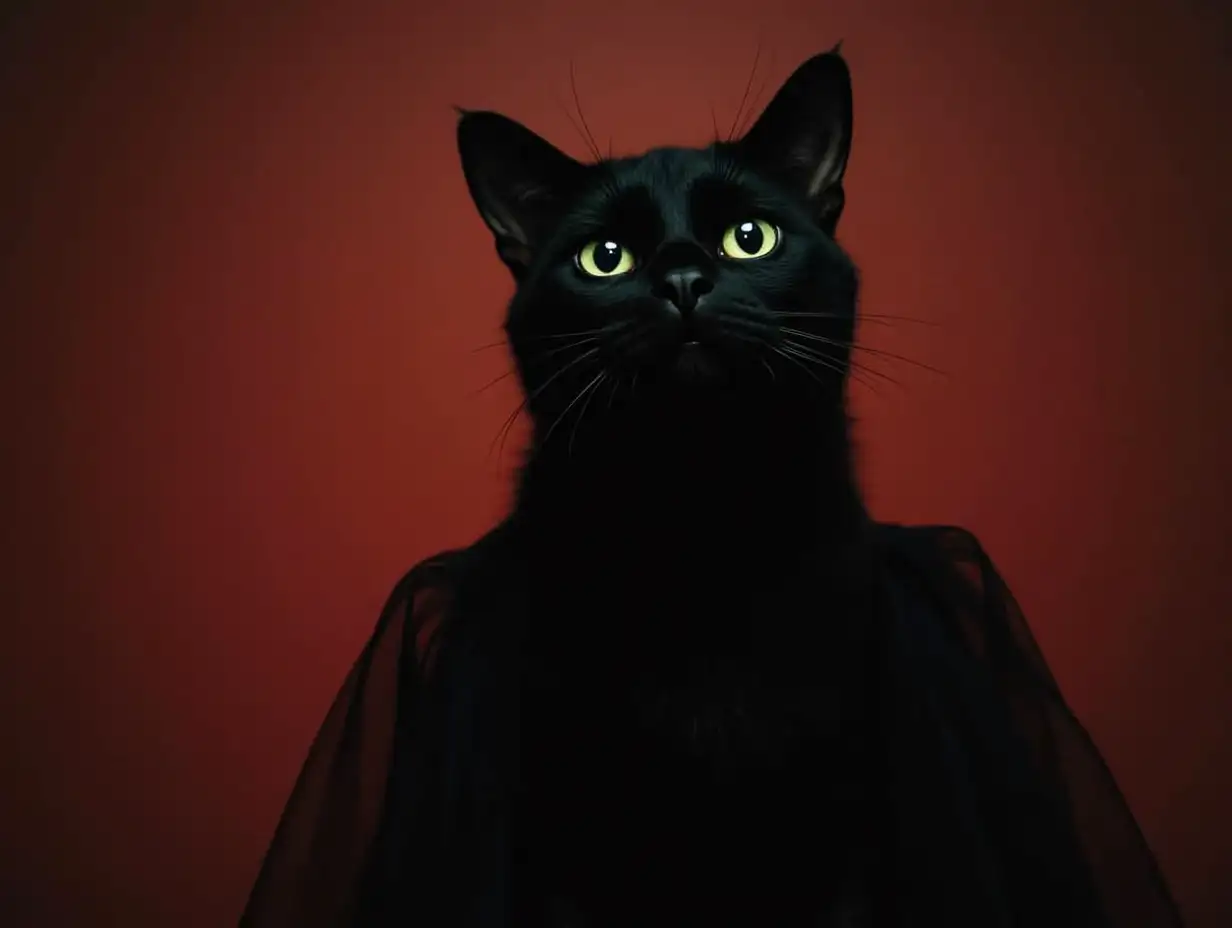 Black Cat in Devil Halloween Costume